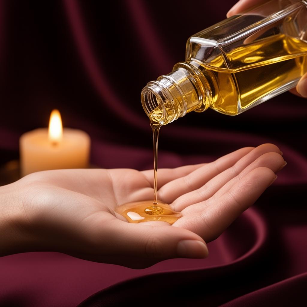 Huile de massage dorée